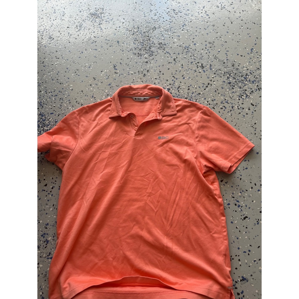 Black Clover Polo Shirt Golf Casual Short Sleeve Peach Logo Mens Size M